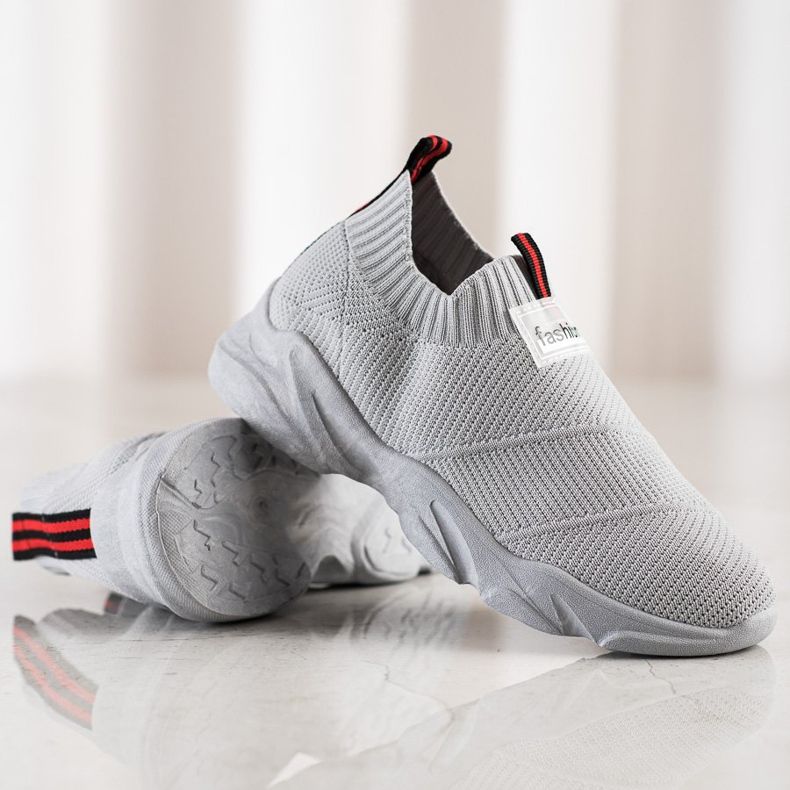SHELOVET Tênis Moda Cinza Slip-on 1