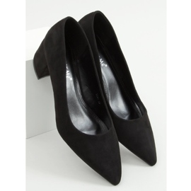 Sapatos pretos de salto baixo preto LL81 preto 1