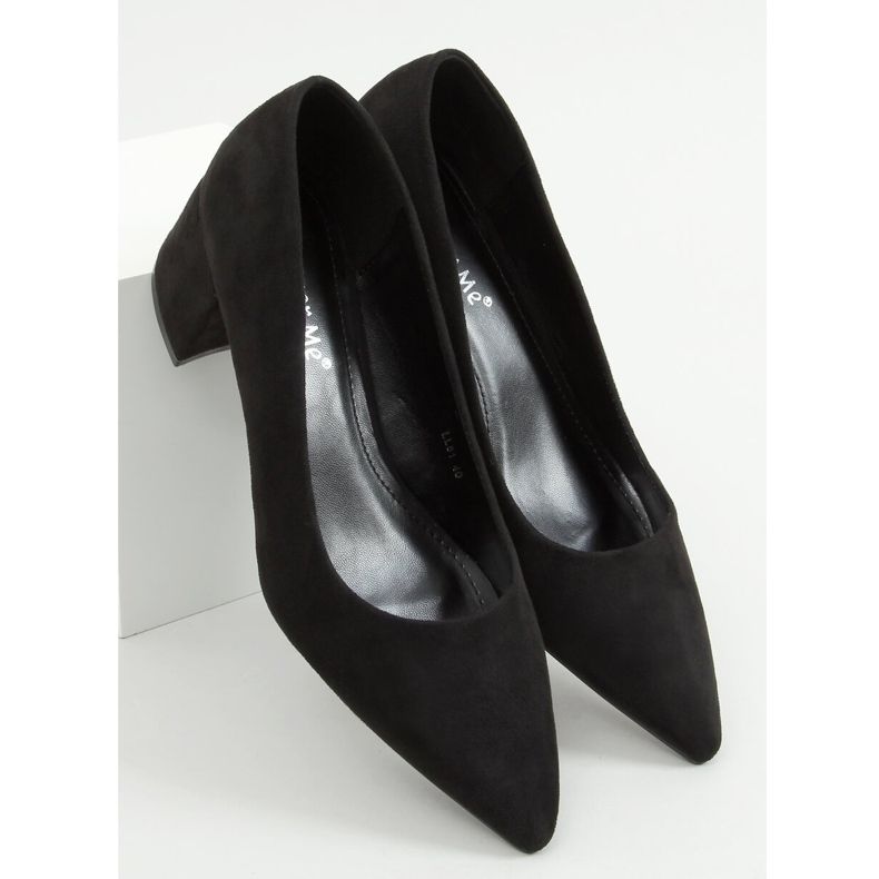 Sapatos pretos de salto baixo preto LL81 preto 1