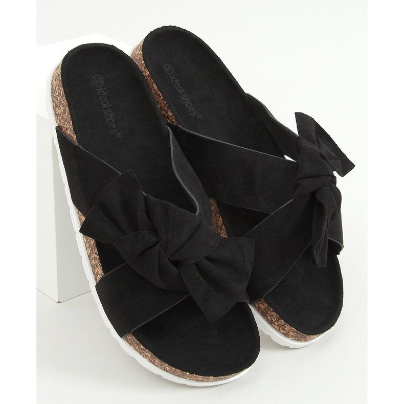 Chinelos de cortiça preta 7853 preto 1