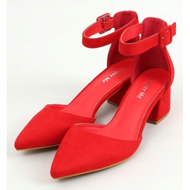 Bombas com salto largo vermelho LL76 Vermelho 1