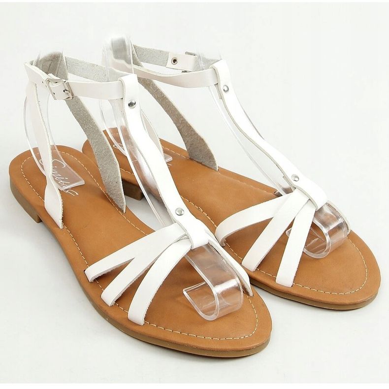 Sandálias femininas brancas Z5713 Branco 1