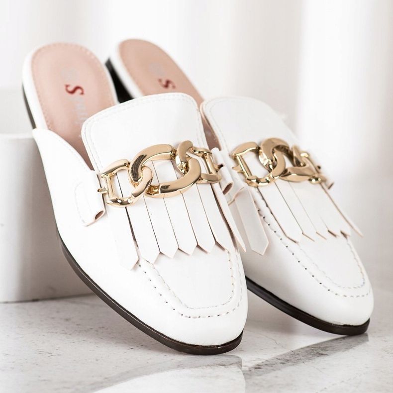 Seastar Chinelos elegantes com enfeite branco 2