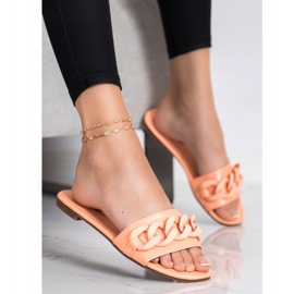 Ideal Shoes Chinelos elegantes laranja 2
