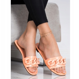 Ideal Shoes Chinelos elegantes laranja 1