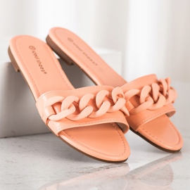Ideal Shoes Chinelos elegantes laranja 3