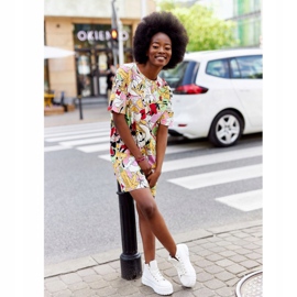 Tênis alto feminino em plataforma branca de Manhattan branco 2