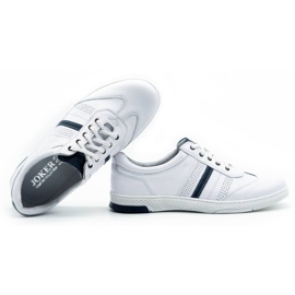 Joker Sapatos casuais de couro masculino 521/2 branco 1