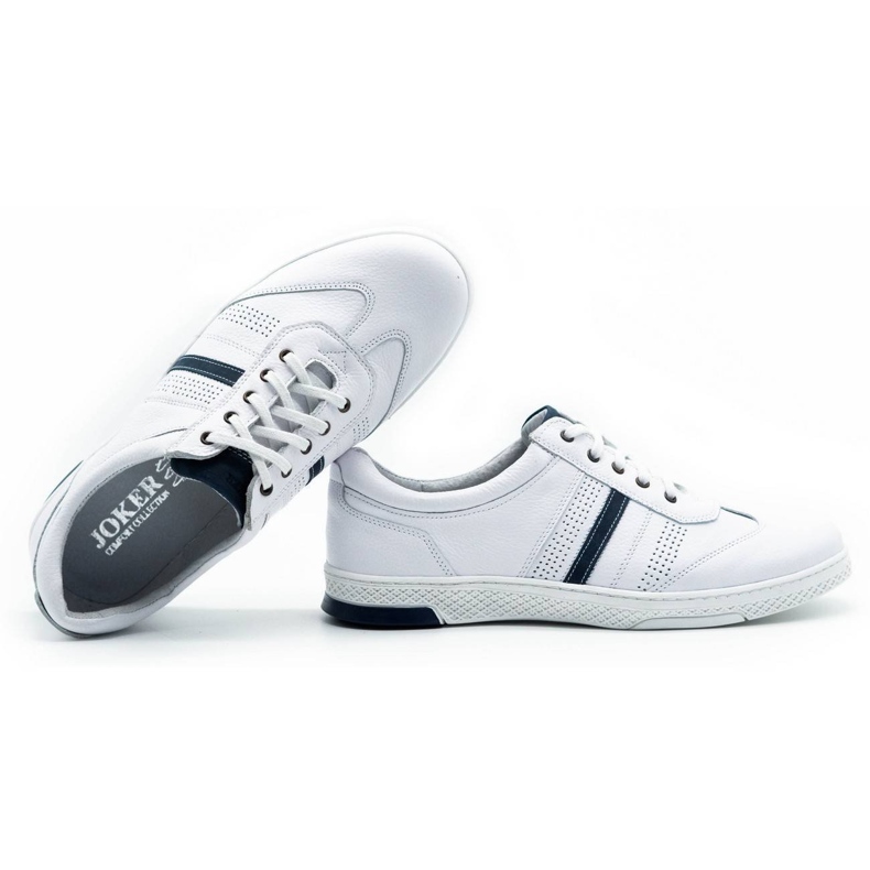 Joker Sapatos casuais de couro masculino 521/2 branco 1