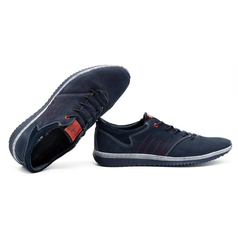 Olivier Sapatos casuais masculinos 7070 azul marinho 1
