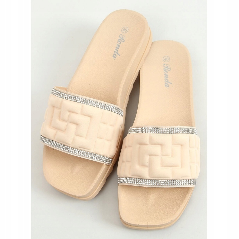 Chinelos femininos bege 35-211 bege 1