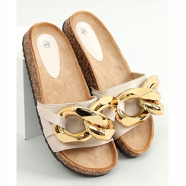 Chinelos Bege com corrente grossa CK201 Bege 1 Chinelos Bege com corrente grossa CK201 Bege 1