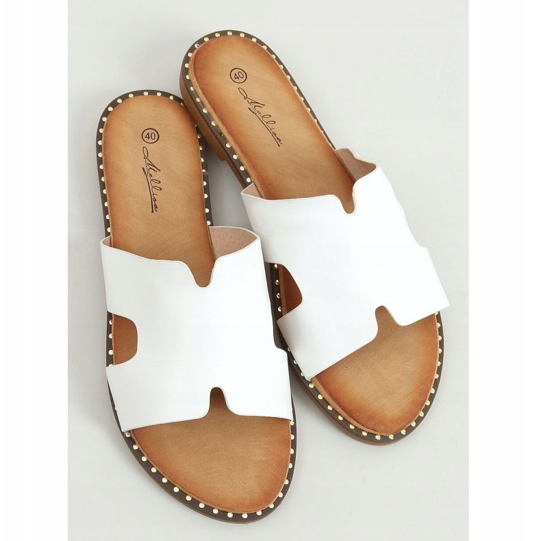 Chinelos femininos brancos SL1525 Branco 1