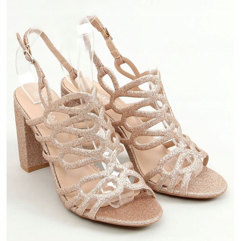 Sandálias de salto alto champanhe 5099 Champagne rosa dourado 1
