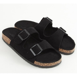 Chinelos de cortiça preta MS10005 Preto 1