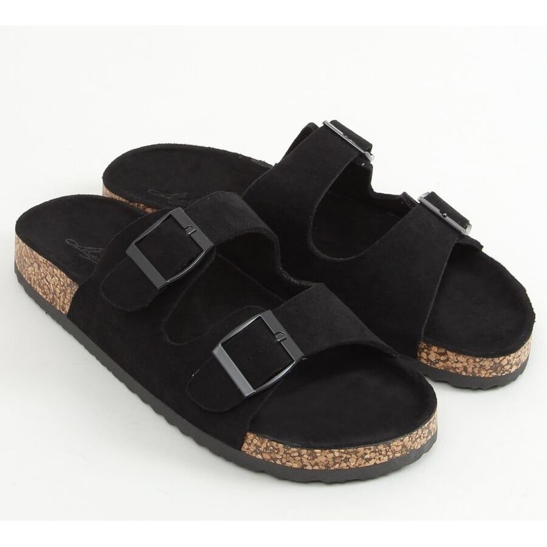 Chinelos de cortiça preta MS10005 Preto 1