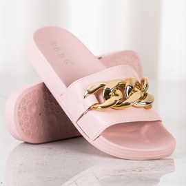 SHELOVET Chinelos Rosa Com Ornamento 2