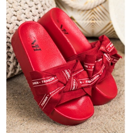 SHELOVET Chinelos da moda com laço vermelho 1