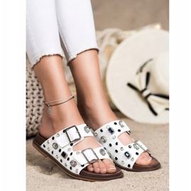 Seastar Chinelos elegantes com cristais branco 1
