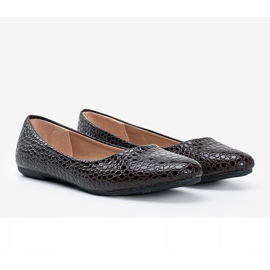 Bailarinas marrons com padrão de pele de crocodilo Mozzare castanho 1