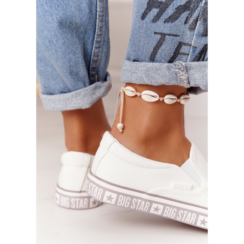 Tênis feminino slip-on Big Star HH274007 branco 3