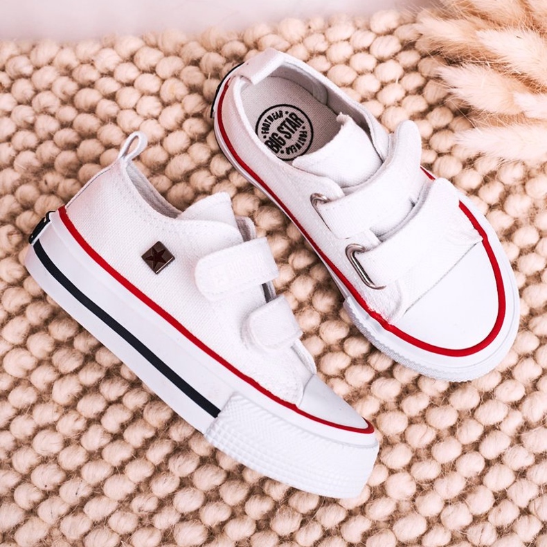 Tênis baixo infantil com velcro Big Star HH374095 branco 6