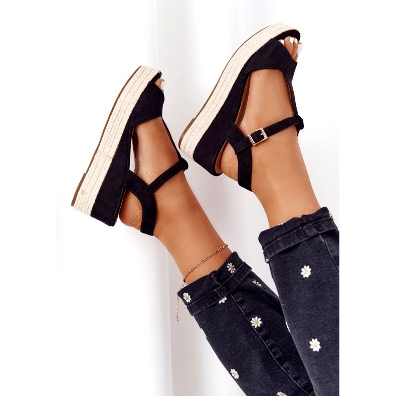 PG1 Sandálias de cunha Graciosa Pretas 9R93 Pretas preto 5