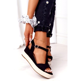 PG1 Sandálias de cunha Graciosa Pretas 9R93 Pretas preto 3