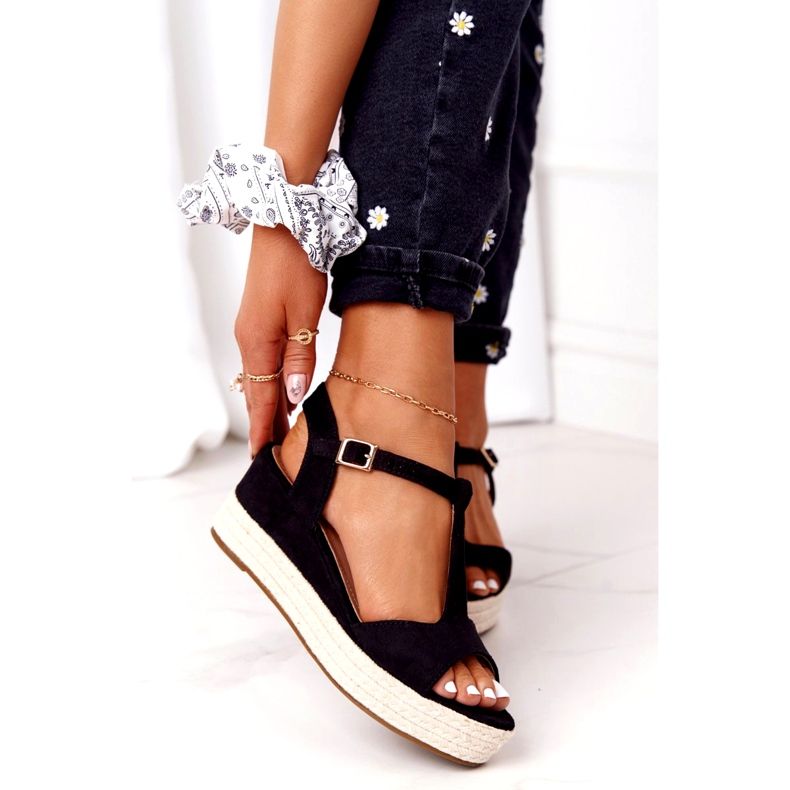 PG1 Sandálias de cunha Graciosa Pretas 9R93 Pretas preto 3