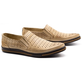 Polbut Sapatos masculinos com aberturas 2107P, bege 2