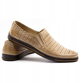 Polbut Sapatos masculinos com aberturas 2107P, bege 3