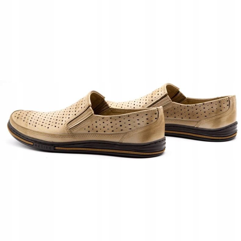 Polbut Sapatos masculinos com aberturas 2107P, bege 6