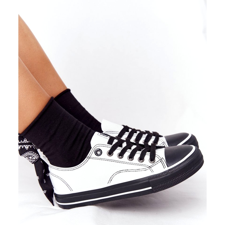 Tênis feminino de couro Big Star HH274147 branco e preto 3