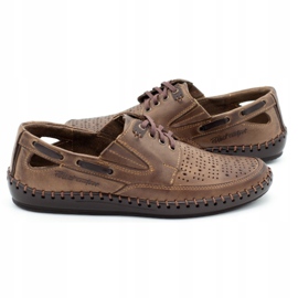Polbut Mocassins perfurados masculinos J69L marrom 1