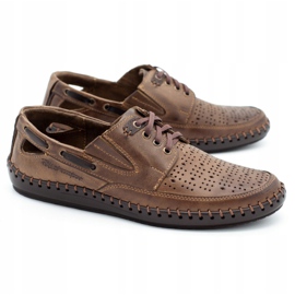 Polbut Mocassins perfurados masculinos J69L marrom castanho 3