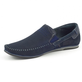 KOMODO Mocassins de couro masculino 876 azul marinho azul-marinho 1