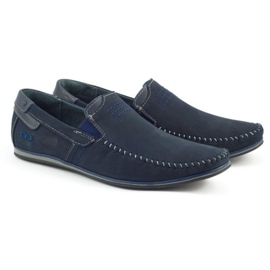 KOMODO Mocassins de couro masculino 876 azul marinho azul-marinho 2