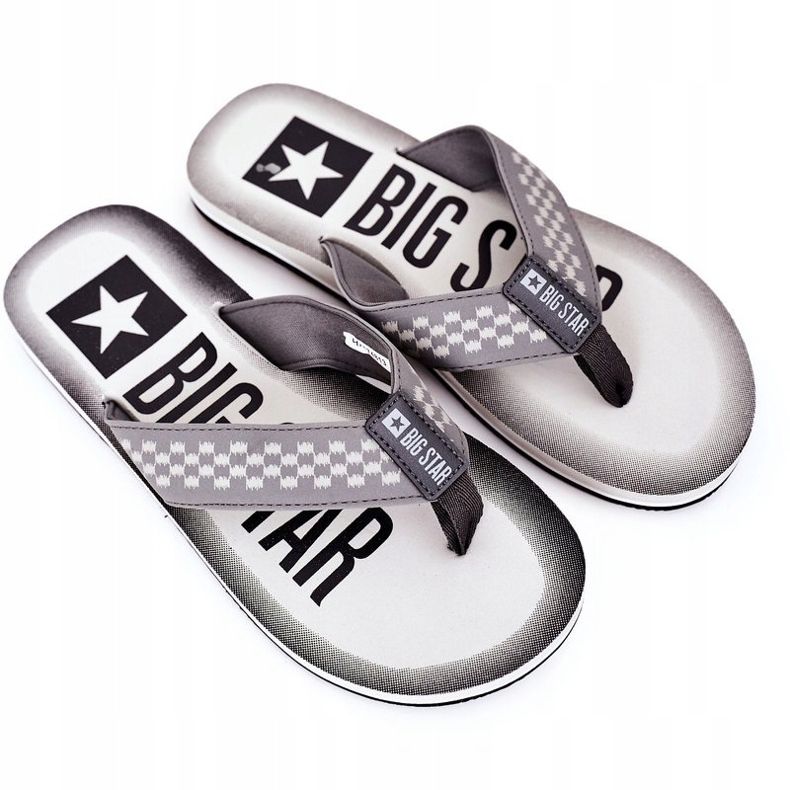 Chinelos masculinos flip-flops Big Star HH174813 cinza 1