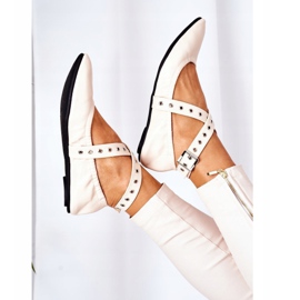 Bailarinas de couro dobrável Lu Boo Beige bege 1