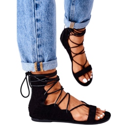 Sandálias Gladiador Black Lu Boo preto 2