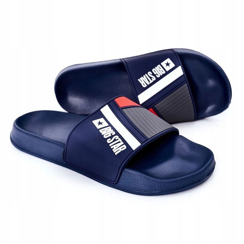 Chinelos masculinos Big Star HH174837 azul marinho 2