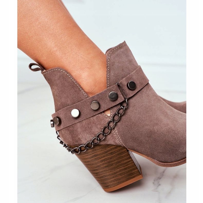 Lewski Shoes Botas de veludo em uma barra de sapatos Lewski 2880 marrom 2