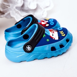 Chinelos de espuma infantil Crocs Blue Black Oscar preto azul 1