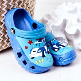 Chinelos de espuma infantil Crocs Blue Turquoise Oscar azul 1