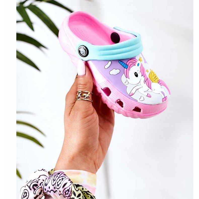 Sapatilhas de espuma infantil crocs rosa turquesa Oscar azul 1 Sapatilhas de espuma infantil crocs rosa turquesa Oscar azul 1