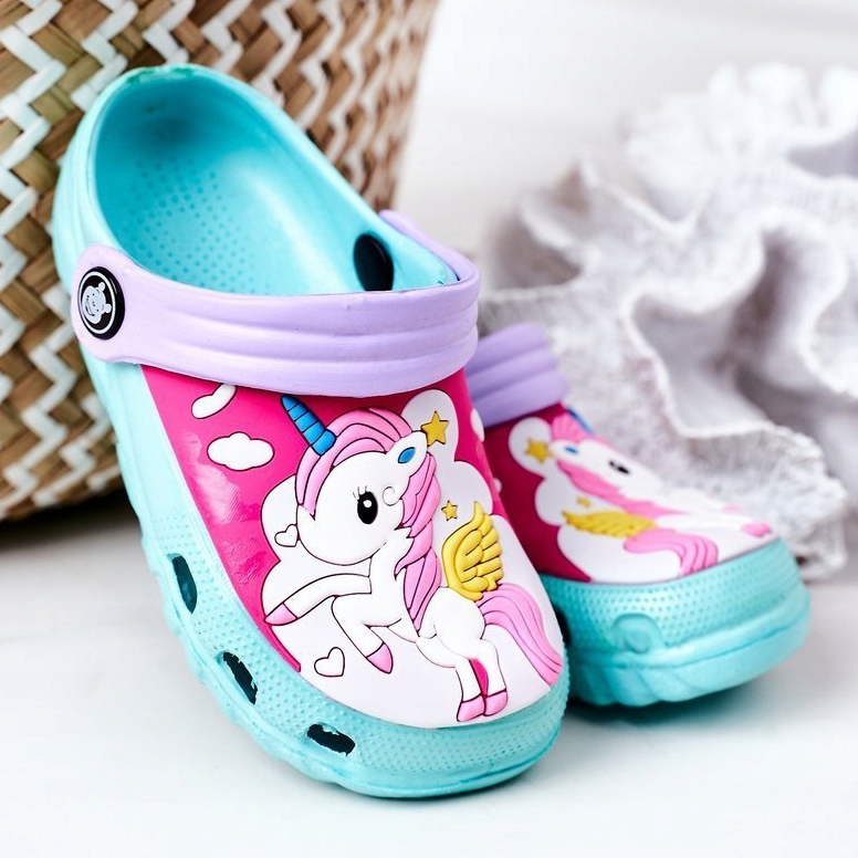 Chinelos de espuma infantil Crocs Green Violet Oscar roxo verde 2