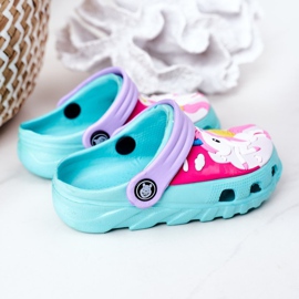 Chinelos de espuma infantil Crocs Green Violet Oscar roxo verde 1