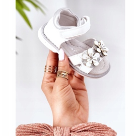 Apawwa Sandálias infantis com velcro branco Maysa 1