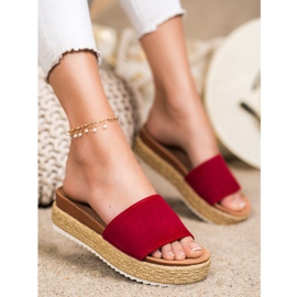 SHELOVET Chinelos clássicos na plataforma vermelho 1