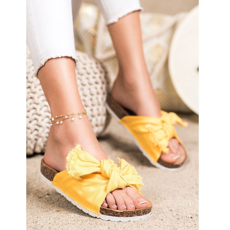 Forever Folie Chinelos têxteis confortáveis amarelo 1